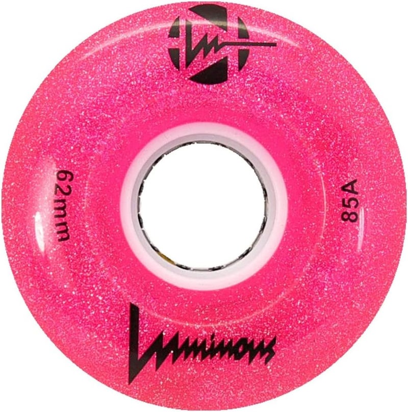 Luminous LED Quad Roller Skate Outdoor Wheels (4 Pack, 62mm x 30mm/85A)
